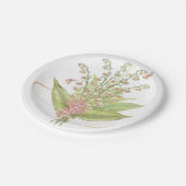 Spring Bouquet of Lily of the Valley and Rose  Pappteller (Schrägansicht)