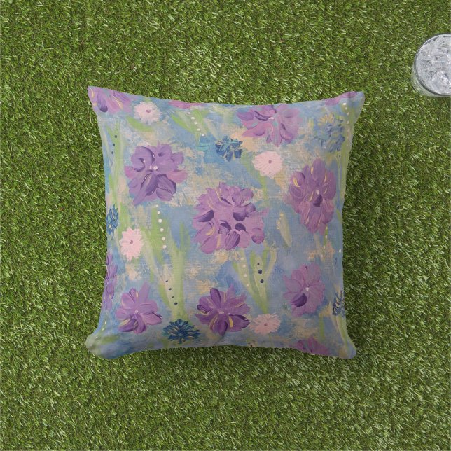 Spring Bouquet Outdoor Accent Pillow 16"x16" Kissen (Golfball-Marker)