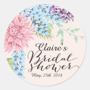 Spring Bouquet Personalisiertes Brautparty Gefalle Runder Aufkleber