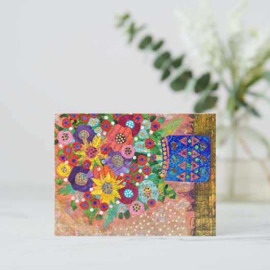 Spring Bouquet Postkarte (Stehend Vorderseite)