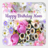 Spring Bouquet Quadratischer Aufkleber (Vorderseite)