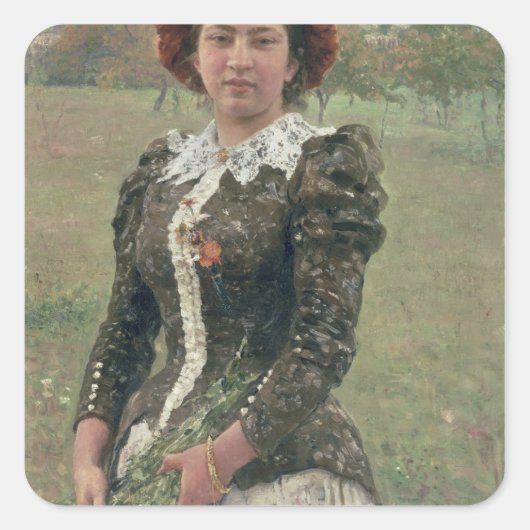 Spring Bouquet Quadratischer Aufkleber (Vorderseite)