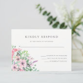 Spring Bouquet | RSVP Karte (Stehend Vorderseite)