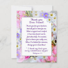 Spring Bouquet Vielen Dank Christlich Friend Card