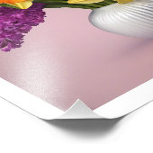 Spring Bouquet von Daffodils Hyacinths White Vase Fotodruck (Ecke)