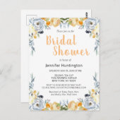 Spring Brautparty Peach Floral Boho Postkarte (Vorne/Hinten)