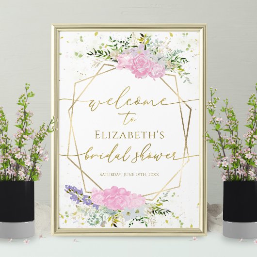Spring Brautparty Welcome Sign Wildblume Poster
