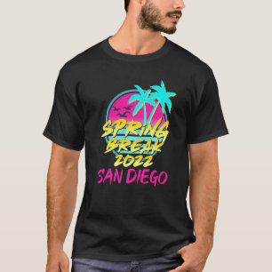 Spring Break 2022 Retro 80s 90s San Diego Family V T-Shirt