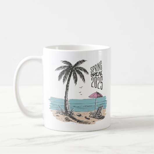 Spring Break 2025 Beach Vibes Kaffeetasse (Links)