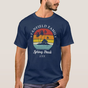 Spring Break Beach Hut Palmen Bäume Matching Famil T-Shirt