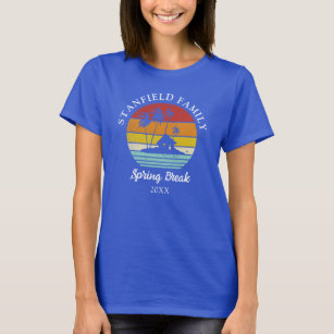 Spring Break Beach Hütte Palmen Familie Matching T-Shirt