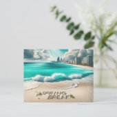 Spring Break Beach Postkarte (Stehend Vorderseite)