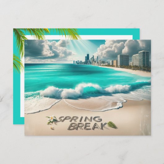 Spring Break Beach Postkarte (Vorne/Hinten)