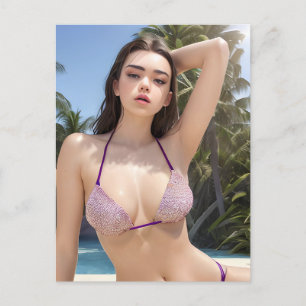 Spring Break Bikini Modell Postkarte