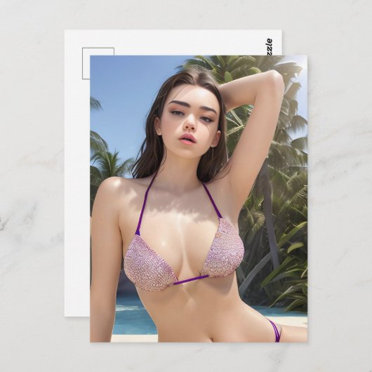 Spring Break Bikini Modell Postkarte (Vorne/Hinten)
