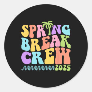 Spring Break Crew 2025 Matching Family Group Vacat Runder Aufkleber