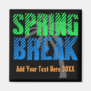 Spring Break Custom Neon Souvenir Magnet