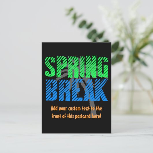 Spring Break Custom Neon Souvenir Postkarte (Stehend Vorderseite)
