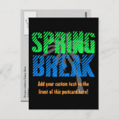 Spring Break Custom Neon Souvenir Postkarte (Vorne/Hinten)
