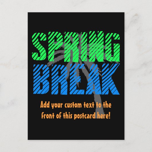 Spring Break Custom Neon Souvenir Postkarte (Vorderseite)