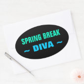 SPRING BREAK DIVA Aufkleber (4, oval) (Umschlag)