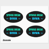 SPRING BREAK DIVA Aufkleber (4, oval) (Blatt)