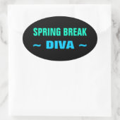 SPRING BREAK DIVA Aufkleber (4, oval) (Tasche)