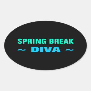 SPRING BREAK DIVA Aufkleber (4, oval)