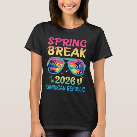 Spring Break Dominican Republic 2026 Vacation Trip T-Shirt (Vorderseite)