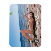 Spring Break Girl Lying on Sandy Beach Magnet (Vertikal)