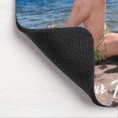 Spring Break Girl Lying on Sandy Beach Mousepad (Ecke)