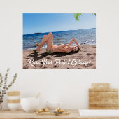 Spring Break Girl Lying on Sandy Beach Poster (Küche)