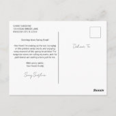 Spring Break Girl Lying on Sandy Beach Postkarte (Rückseite)