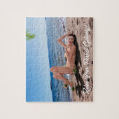 Spring Break Girl Lying on Sandy Beach Puzzle (Vertikal)