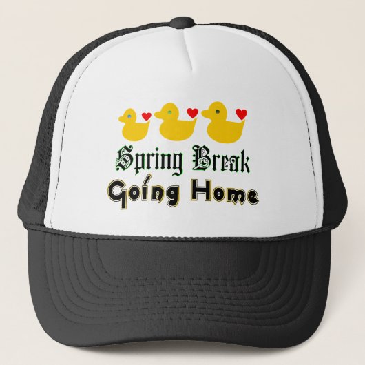 ♫ ♥ Spring Break Going Zuhause Niedlich Ducks Truc Truckerkappe (Vorderseite)