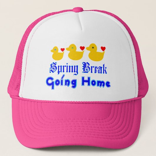 ♫ ♥ Spring Break Going Zuhause Niedlich Ducks Truc Truckerkappe (Vorderseite)