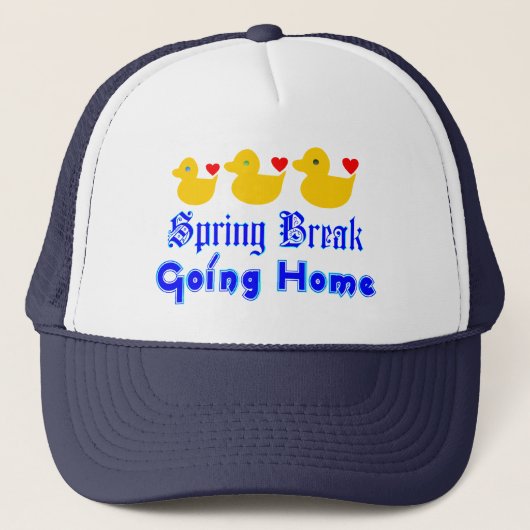 ♫ ♥ Spring Break Going Zuhause Niedlich Ducks Truc Truckerkappe (Vorderseite)
