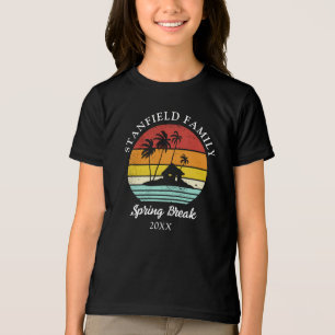 Spring Break Palm Trees Beach Familie Matching Tri-Blend Shirt