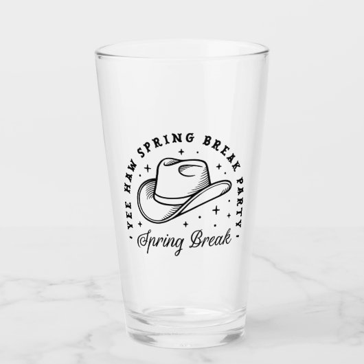 Spring Break Party Cowboy Hut Western Ästhetik Glas (Vorderseite)