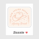 Spring Break Party Cowgirl Theme Peach Ästhetik Aufkleber (Blatt)