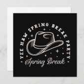 Spring Break Party Disco Cowgirl Western Schwarz Einladung (Vorne/Hinten)