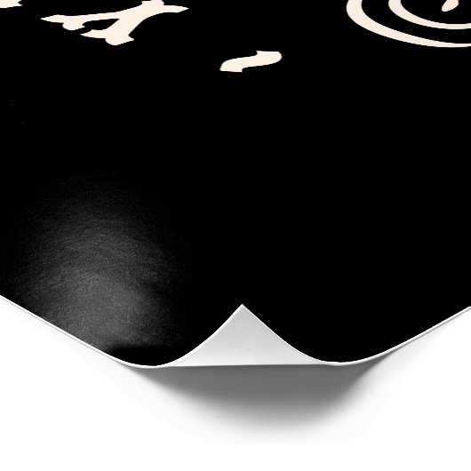 Spring Break Party Disco Cowgirl Western Schwarz Poster (Ecke)