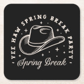 Spring Break Party Disco Cowgirl Western Schwarz Rechteckiger Pappuntersetzer (Vorderseite)