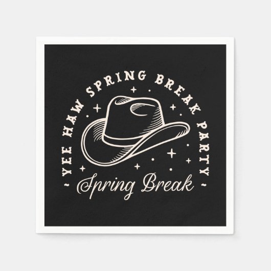 Spring Break Party Disco Cowgirl Western Schwarz Serviette (Vorderseite)