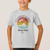 Spring Break Retro Beach Hütte Palmen Familie T-Shirt (Vorderseite)