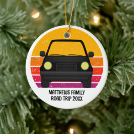 Spring Break Road Trip Sunset Custom Christmas Keramik Ornament