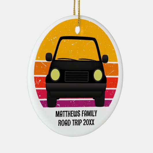 Spring Break Road Trip Sunset Custom Christmas Keramik Ornament (Rechts)