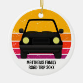 Spring Break Road Trip Sunset Custom Christmas Keramik Ornament (Vorne)