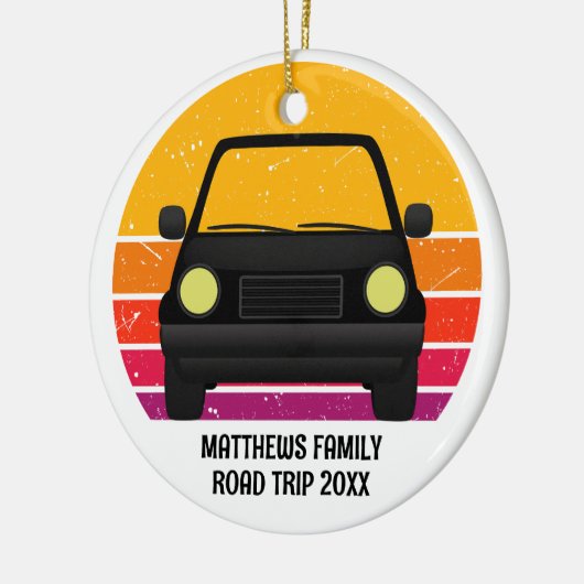 Spring Break Road Trip Sunset Custom Christmas Keramik Ornament (Links)