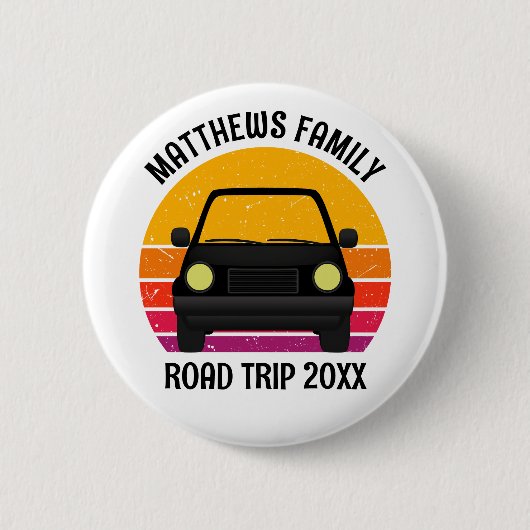Spring Break Road Trip Sunset Customized Button (Vorderseite)